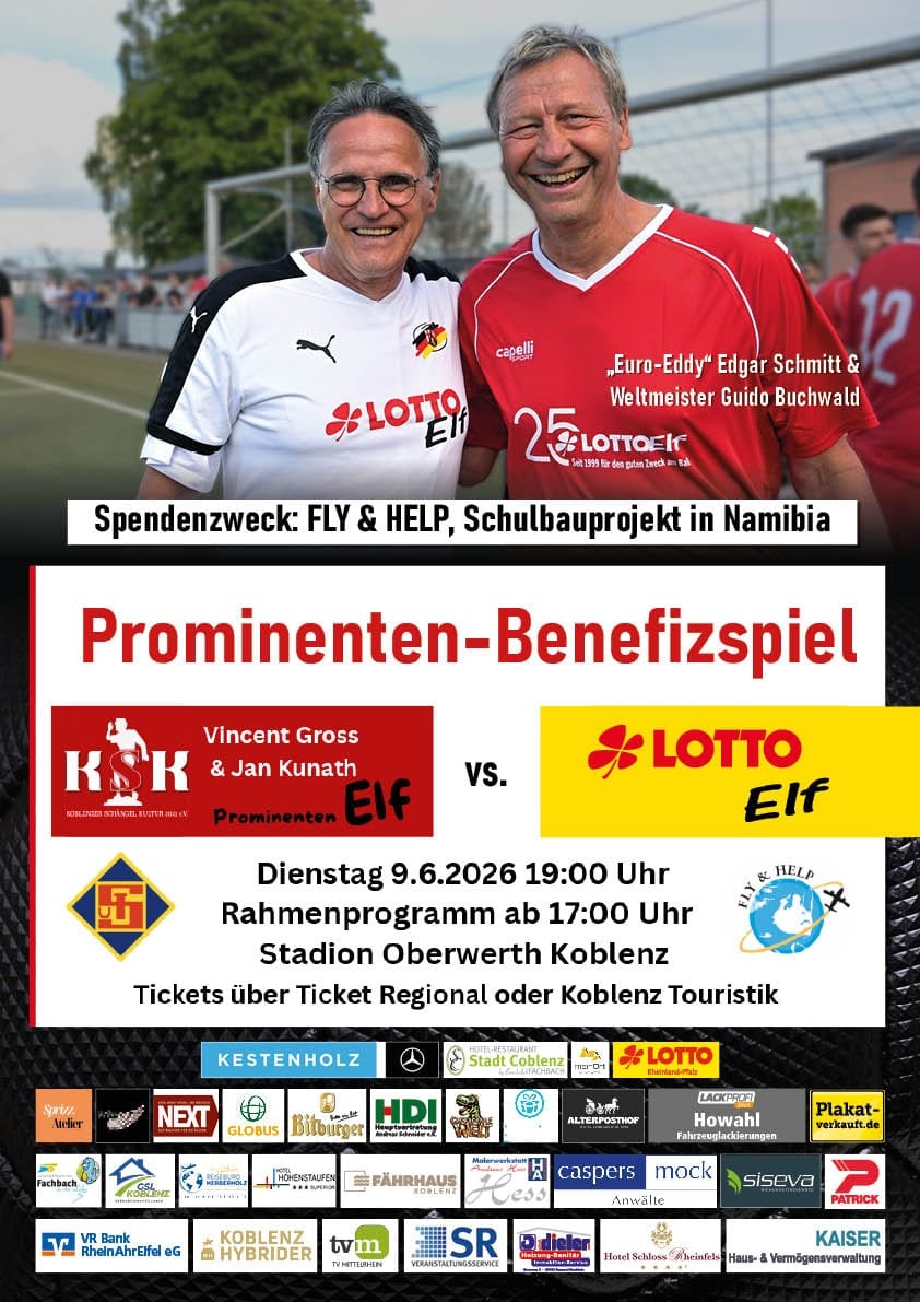 Kicken für den Guten Zweck - Prominenten-Benefizspiel Koblenz