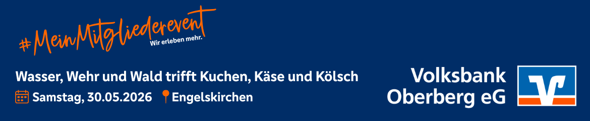 Mitglieder-Event: Wasser, Wehr und Wald trifft Kuchen, Käse und Kölsch - Engelskirchen