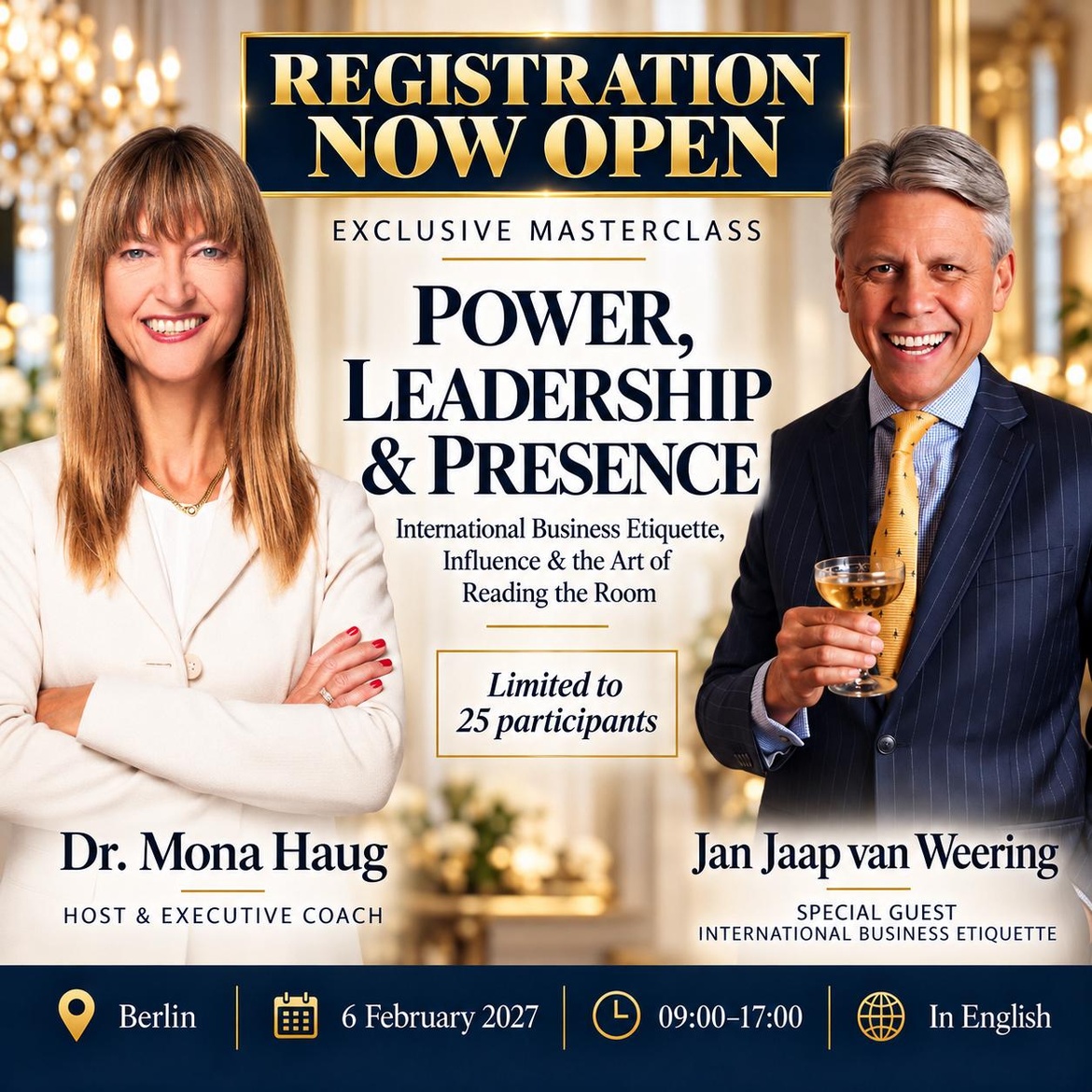 Exclusive Masterclass Power, Leadership & Presence