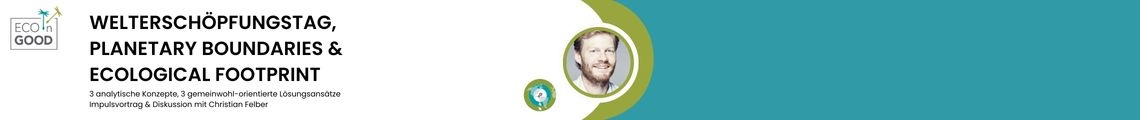 Welterschöpfungstag, Planetary Boundaries & Ecological Footprint - Impulsvortrag & Diskussion mit Christian Felber