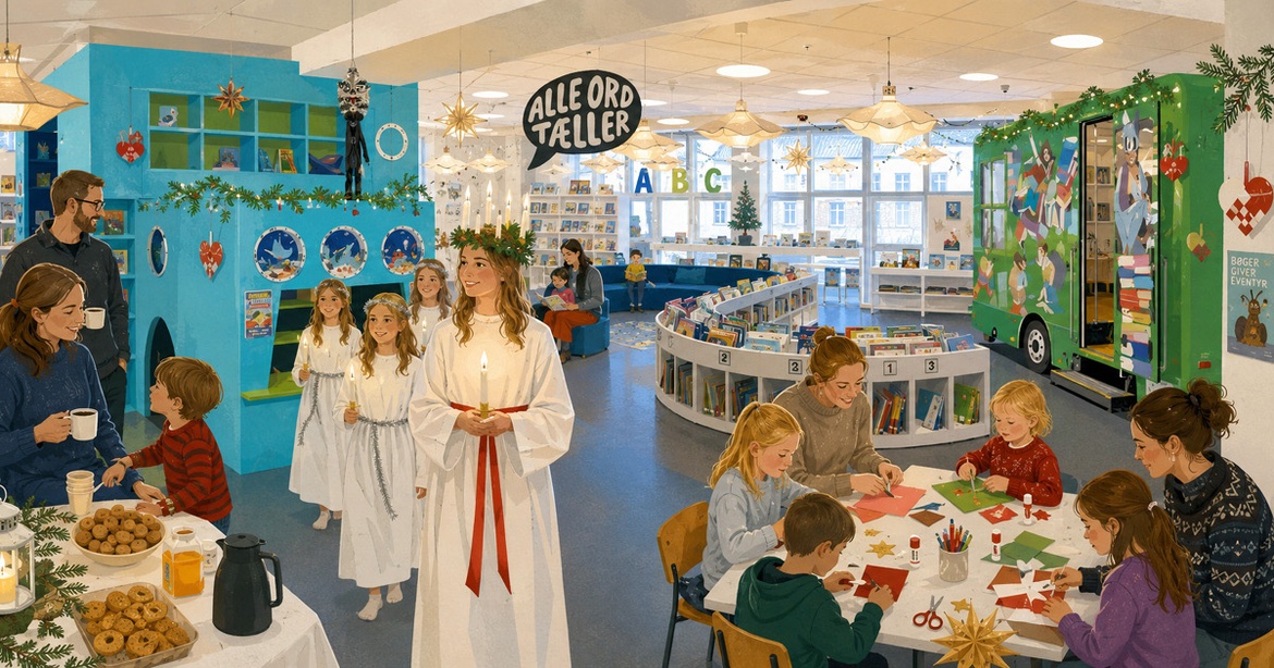 Luciadag og hygge i børnebiblioteket (i Flensborg)