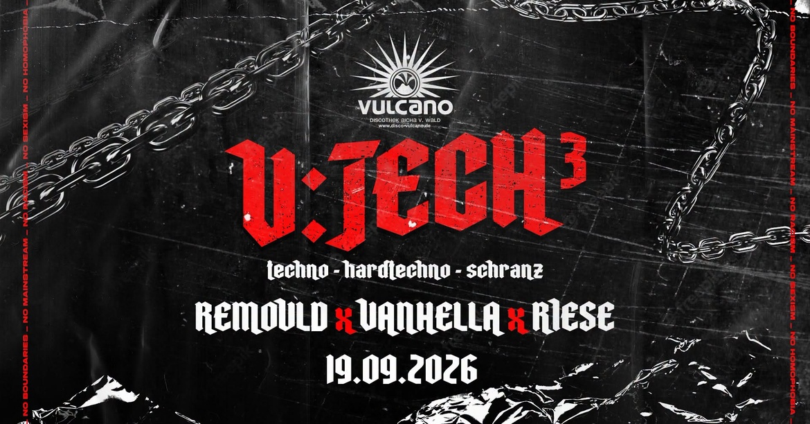 ⛓️ V:tech³ ⛓️ — Techno, Hardtechno & Schranz — V³-Floor | 19.09