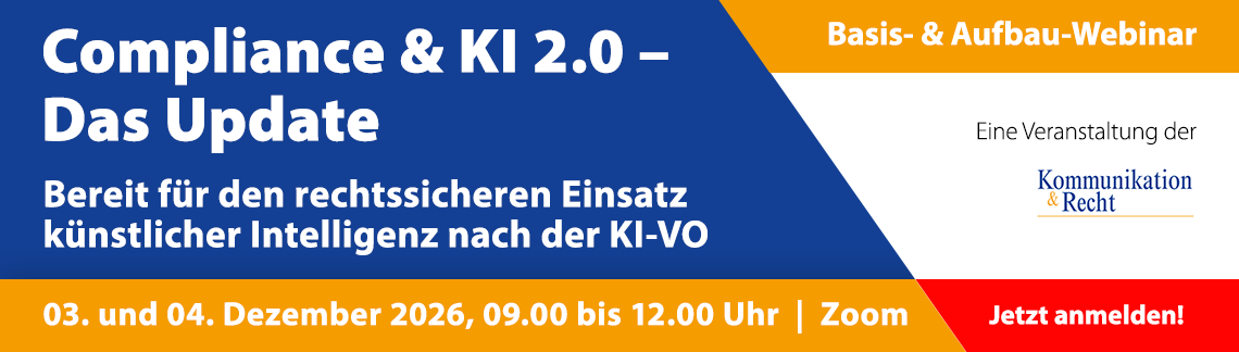 Compliance & KI 2.0 - Das Update 03./04. Dezember 2026