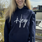 Heavy Hoodie navy - Druckfarbe weiß