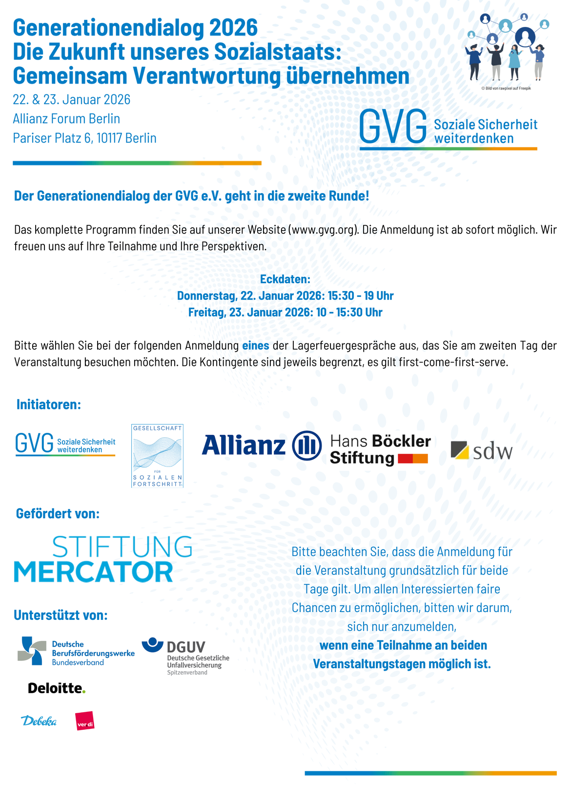 Generationendialog -- Die Zukunft des Sozialstaats: Gemeinsam Verantwortung übernehmen