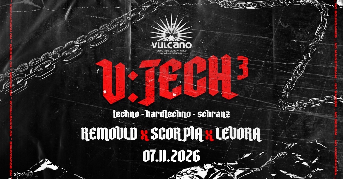 ⛓️ V:tech³ ⛓️ — Techno, Hardtechno & Schranz — V³-Floor | 07.11.