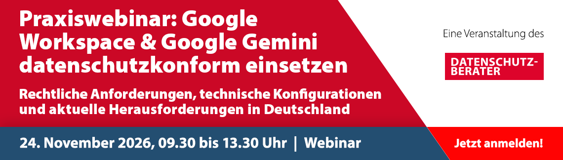Praxiswebinar: Google Workspace und Gemini - Best Practices für den Datenschutz