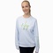Neu! Rundhals-Sweatshirt "Hey du wunderbarer Mensch". Farbe: iceblue, Druckfarbe gecko green