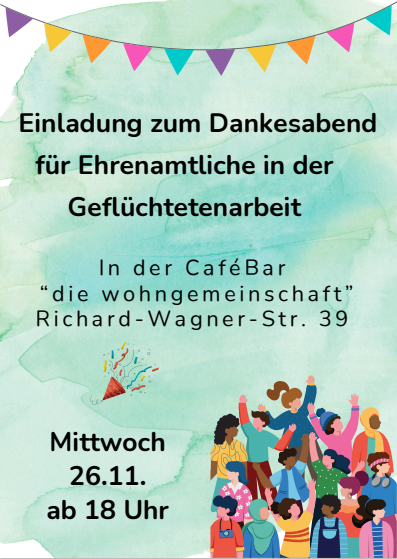 Dankeschön-Abend für Ehrenamtliche in der Geflüchtetenarbeit