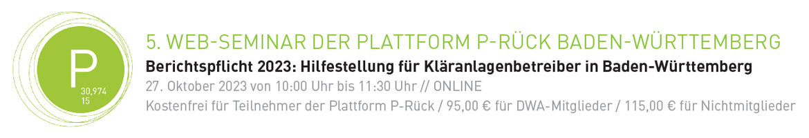 Web-Seminar "Berichtspflicht 2023: Hilfestellung für Kläranlagenbetreiber in Baden-Württemberg"