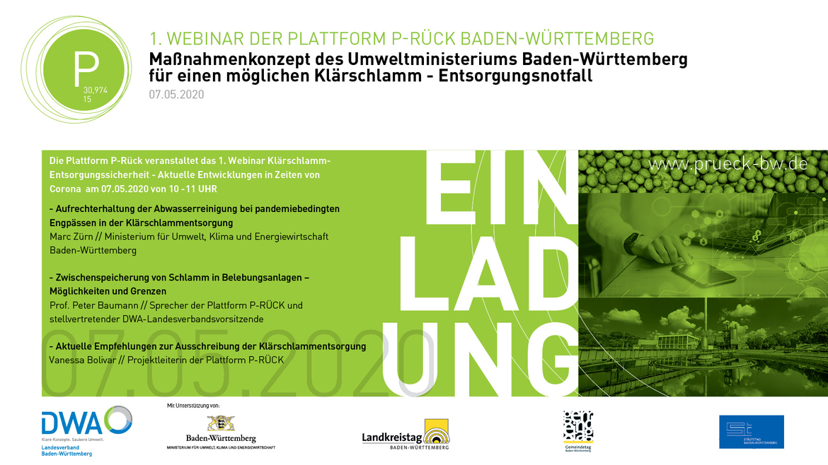 1. Webinar Klärschlamm-Entsorgungssicherheit - Aktuelle Entwicklungen in Zeiten von Corona