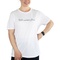 T-Shirt "Wunderbarer Mensch" in white mit navyfarbenden Druck