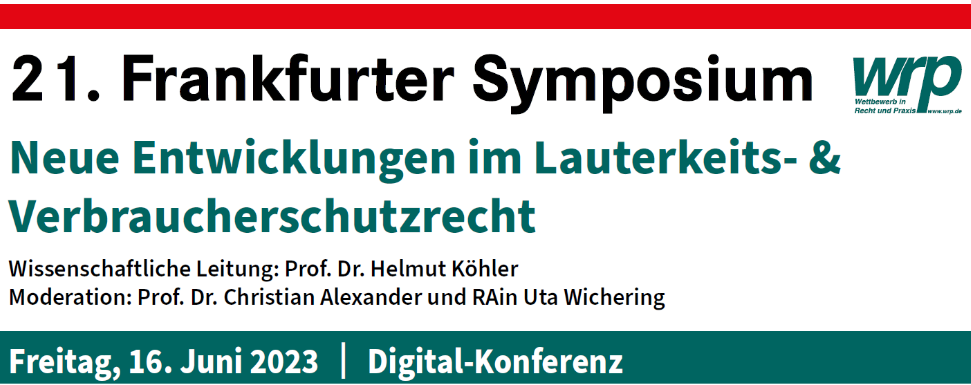 21. Frankfurter Symposium der WRP 2023 - Online Konferenz