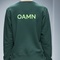 Neu! Rundhals-Sweatshirt "OAMN".  Farbe bottle, Druckfarbe gecko green