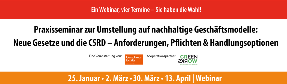 Praxisseminar zur Umstellung auf nachhaltige Geschäftsmodelle