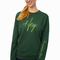 Neu! Rundhals-Sweatshirt "Hey du wunderbarer Mensch". Farbe: bottle green, Druckfarbe gecko green