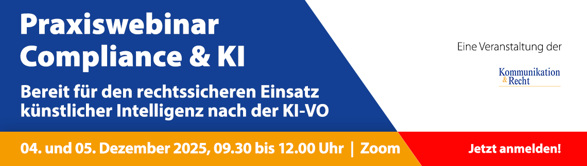 Praxiswebinar Compliance & KI / 4.–5.12.2025