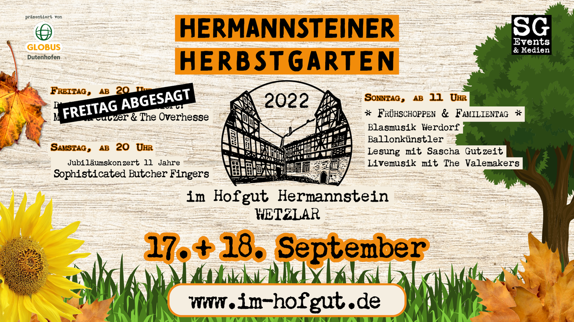 Abgesagt: Hermannsteiner Herbstgarten: Dietrich Faber präsentiert Manni Kreutzer & The Overhesse