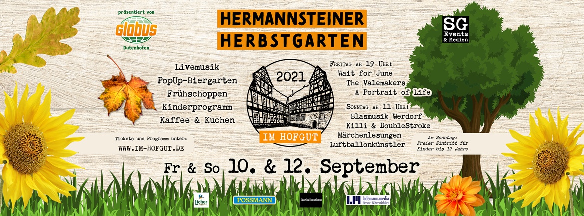 Hermannsteiner Herbstgarten: Konzert mit Wait for June, The Valemakers & A portrait of life