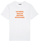 T-Shirt "Ich weiß, was ich  gestern getan habe"  in white mit orangefarbigem Druck
