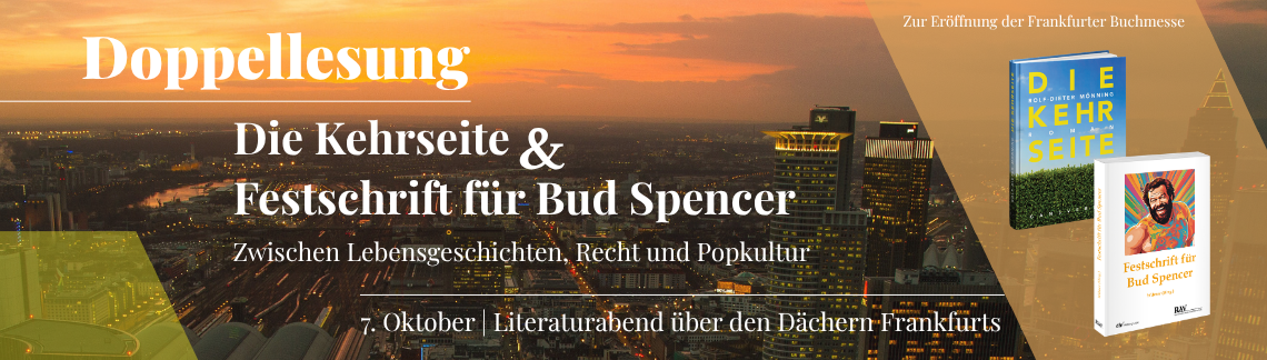 Lesung zu „Die Kehrseite“ / Mönning und „Festschrift für Bud Spencer“ / Wilmer