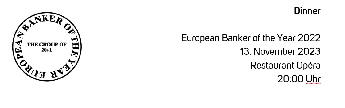 Dinner „European Banker of the Year 2022“