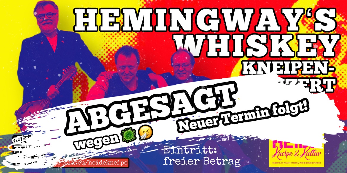 WIRD VERSCHOBEN! 🎶 Hemingway's Whiskey • Kneipenkonzert