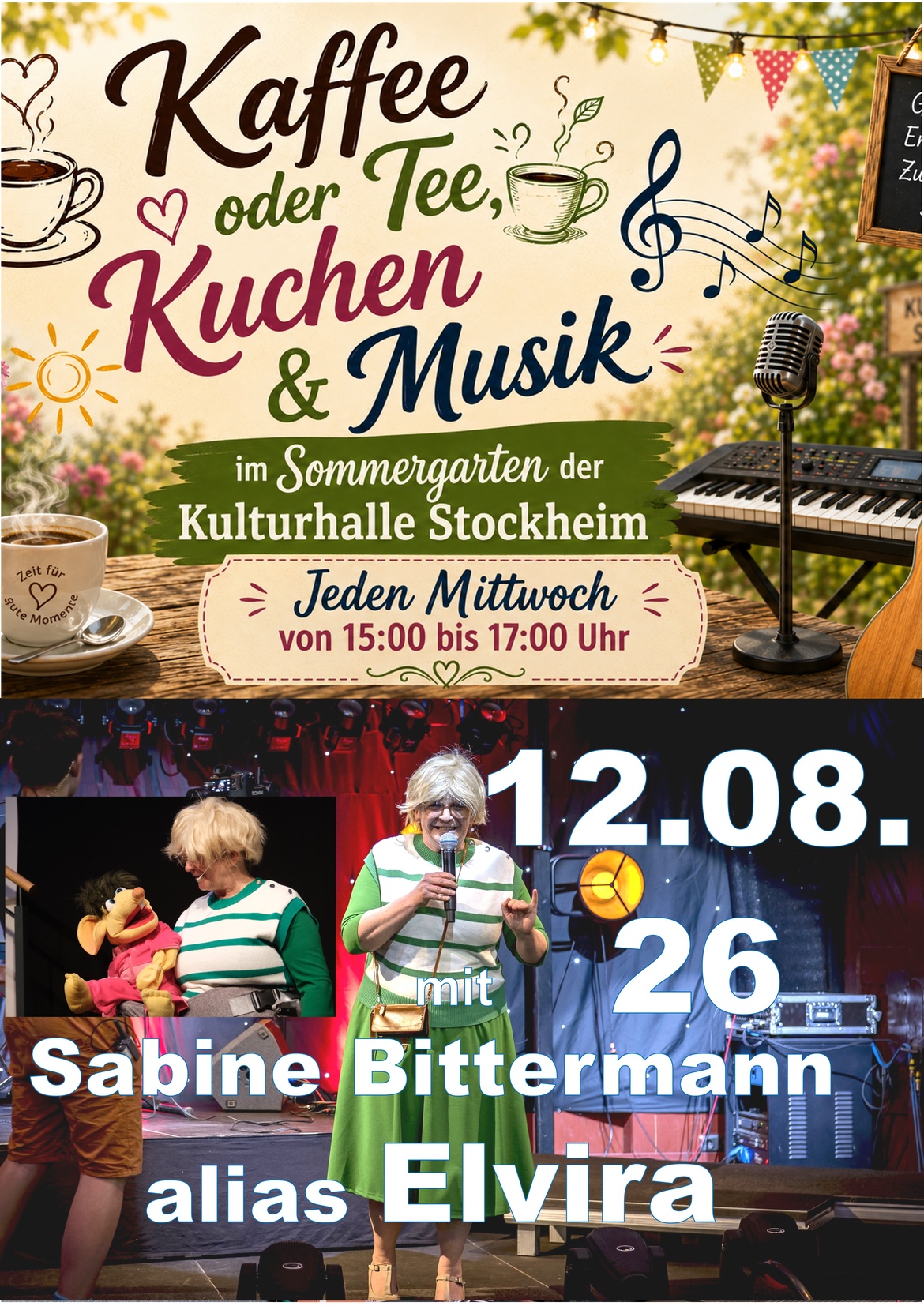 Kaffee oder Tee, Kuchen & Musik im Sommergarten