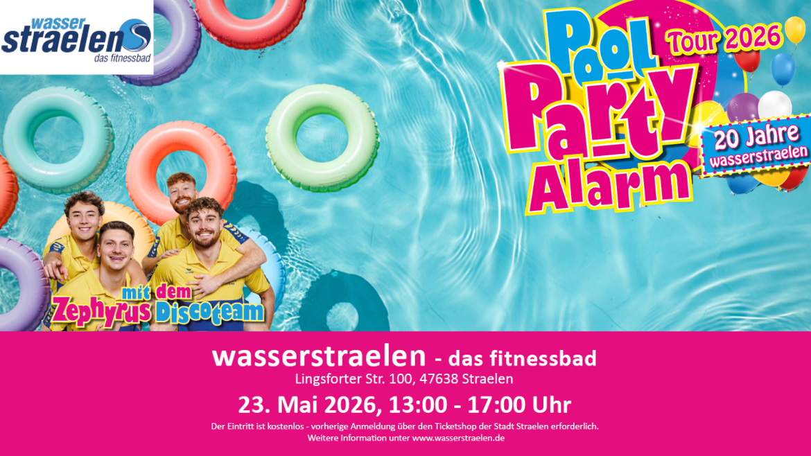 Pool Party Alarm im wasserstraelen