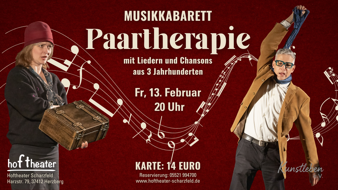 Paartherapie - ein Musikkabarett mit Liedern und Chansons aus 3 Jahrhunderten