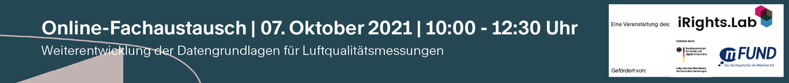 mFUND-Fachaustausch: Weiterentwicklung der Datengrundlagen für Luftqualitätsmessungen