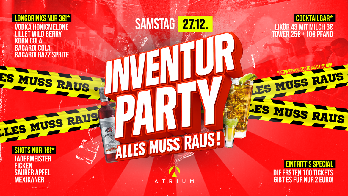 INVENTUR PARTY - INVENTUR PARTY | ALLES MUSS RAUS | 27.12.25