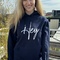 Light Hoodie navy  - Druckfarbe weiß