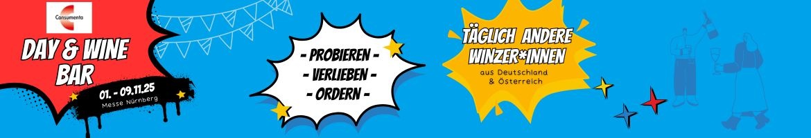 Rahmenprogramm auf der Consumenta 2025: Day & Wine Bar Vinothek in Halle 6