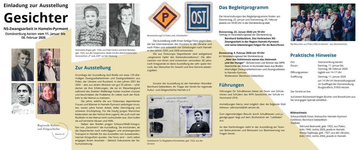 Ausstellung "Gesichter" NS-Zwangsarbeit in Hameln-Pyrmont